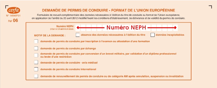 NEPH sur le Cerfa 06 Format de l'Union Européen